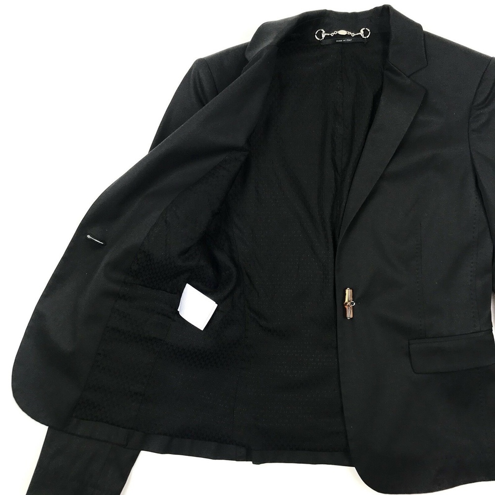 GUCCI Twill Tailored Bamboo Button Blazer 38 - Picture 3 of 8